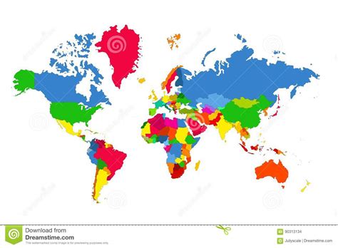 Mappa Politica Del Mondo Illustrazione Vettoriale Illustrazione Di Grafico