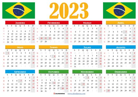 Calendario 2023 Com Feriados No Brasil Imprimir E Baixar Calendario