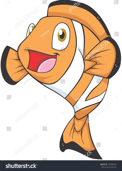 Happy Clownfish Cartoon Stock Vector 102988709 Shutterstock