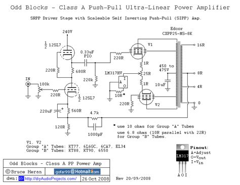 El84 Push Pull Amplifier Schematic Circuit Diagram