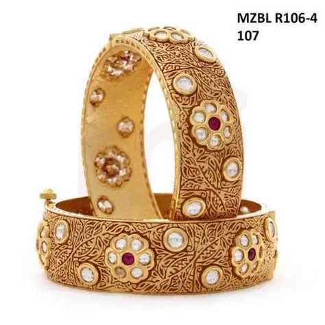Miracle Jewels Gold Mzbl R106 4 107 Golden Bangle Packaging Type Box At Rs 10799set In New Delhi
