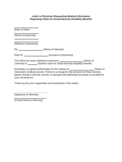 Letter Requesting Medical Doc Template Pdffiller