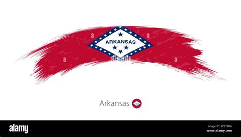 Flag Of Arkansas State In Rounded Grunge Brush Stroke Vector Illustration Stock Vector Image
