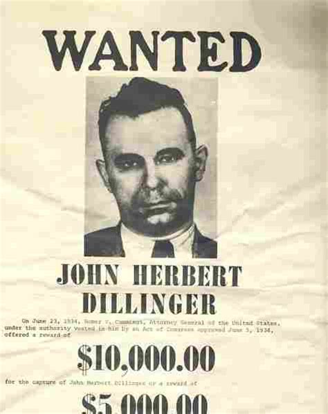 Rare Outdoor John Dillinger Fbi Wanted Poster Jul 29 2013 Piece Of