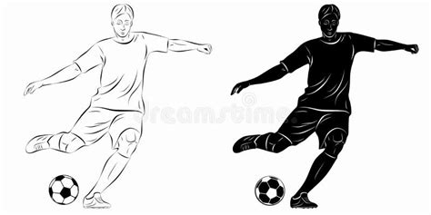 Illustration Of Soccer Player Vector Drawing Stock Vector