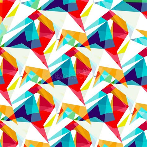 Colored Triangles Seamless Geometric Pattern Vector Wallpaper Stock