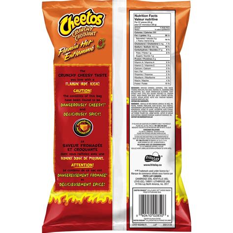Flamin Hot Cheetos Nutrition Label Labels 2021