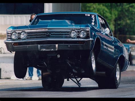Drag Racing Hot Rod Muscle Cars Chevrolet Chevelle Track Racing Whellie