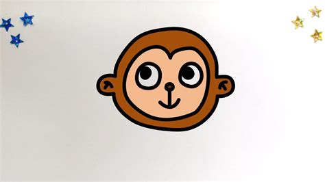 How To Draw A Monkey Face Easy Drawing Tutorial For Kids Toddlers