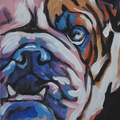 English Bulldog Art Print Modern Dog Pop Dog Art Bright