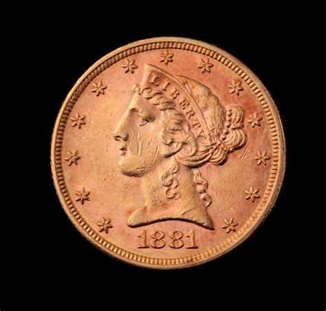 13 An 1881 Us 500 Liberty Coronet Gold Coin