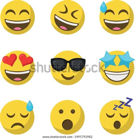 Emoji Collection Vector Pack Set Set Stock Vector Royalty Free