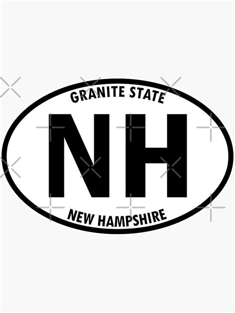 New Hampshire Nh Granite State State Abbreviation And Motto Oval
