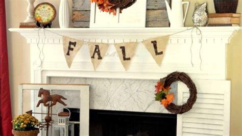 Fall Mantel Decorated Reclaimed Pallet Wood Cute Homes 99720