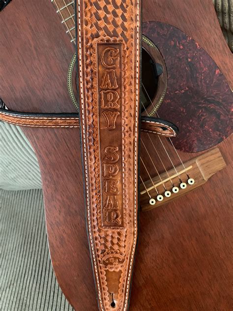 Hand Tooled Leather Guitar Strap