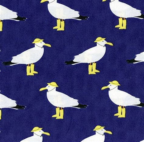 All Hands On Deck Seagulls Dear Stella Cotton By Thefabricpalette Indie