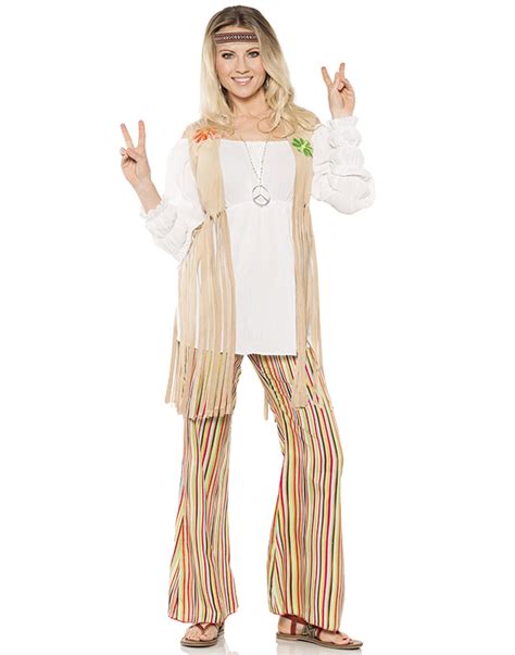 Hippie Flower Child Womens 60s 1970s Woodstock Halloween Costume Xl