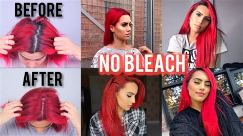 How To Dye Dark Hair Red Without Bleach Bodmonzaid Youtube