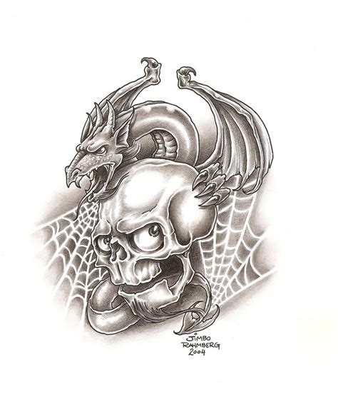 Skull And Dragon By Tattoobiker On Deviantart