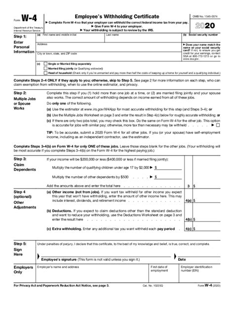 Pdf Form W 4 Pdf Irs Fill Out And Sign Printable Pdf