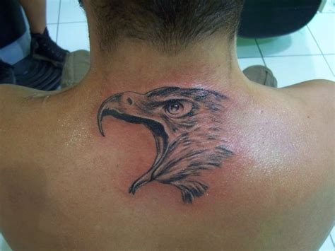 Crawling Eagle Tattoo On Neck Back Tattoos Book 65000