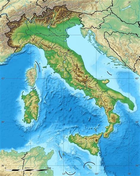 Mapa De Italia Físico Y Político