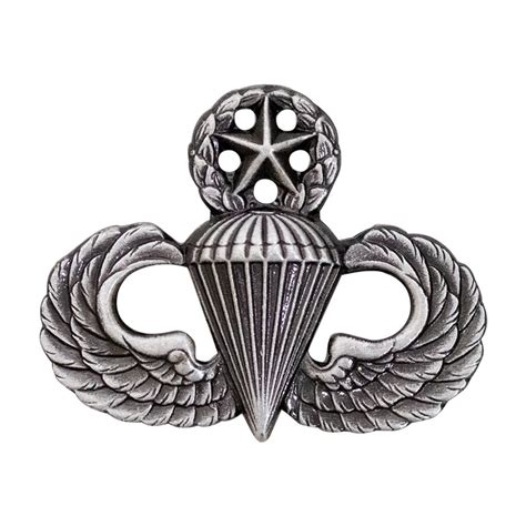 Army Miniature Silver Oxidized Master Parachute Dress Badge Vanguard