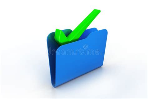 File Folder With Green Check Mark Stock Illustration Illustration Of