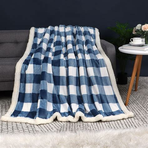 sherpa fleece throw blanket soft warm thick microfiber plaid flannel blankets for couch sofa