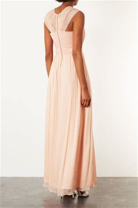 Topshop Limited Edition Chiffon Bodice Maxi Dress In Pink Nude Lyst