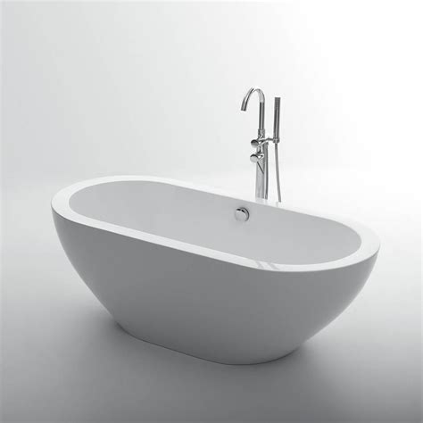 Eviva Lina 60 In Acrylic Flatbottom Bathtub In White Evtb1008 67wh