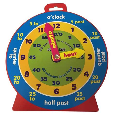 Childrens Teaching Clock Learning To Tell Time Educational Magnetic