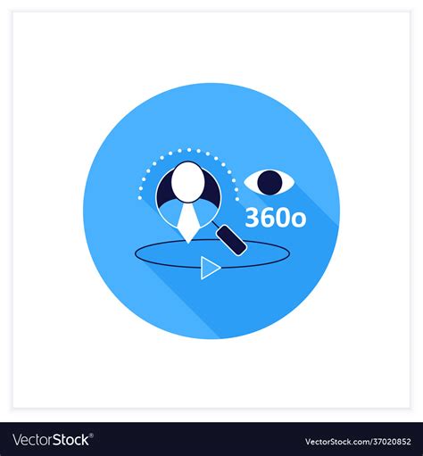 360 Degree Customer View Flat Icon Royalty Free Vector Image