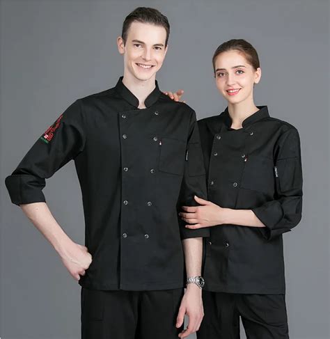 Vmannufacturer Hot Sale Chef Uniform Restaurant Kitchen Chef Uniform Black Executive Chef