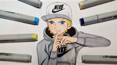 Drawing Naruto Modern Ver With Nike Youtube