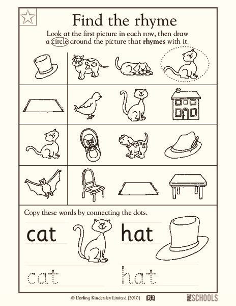 Find The Rhyme Worksheet For Pre K Kindergarten Lesson Planet