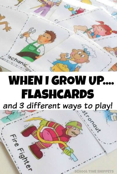 Fun When I Grow Up Flashcards And Activities Preschool Theme