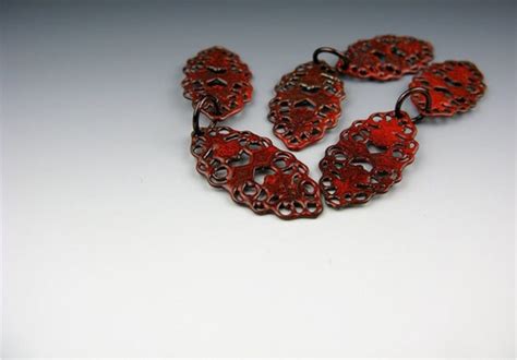 Enameled Oval Filigree Orient Red Enamel Made To Order