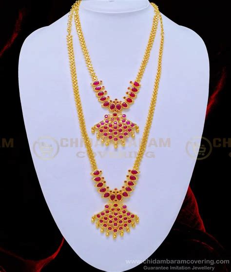Buy Beautiful First Quality Gold Plated Ruby Stone Real Kemp Jewellery