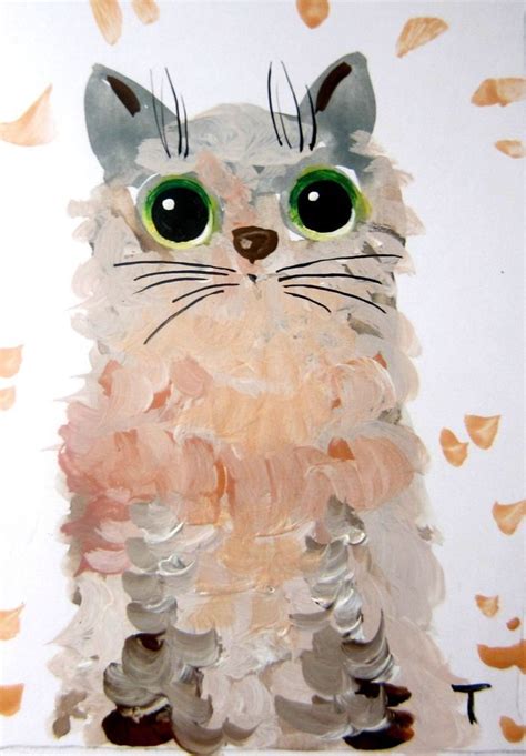 Aceo Original Watercolor Painting Funny Cat Animal Toy Illustration Art