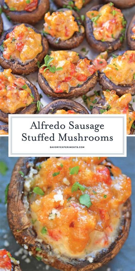 Alfredo Sausage Stuffed Mushrooms Easy Stuffed Mushrooms