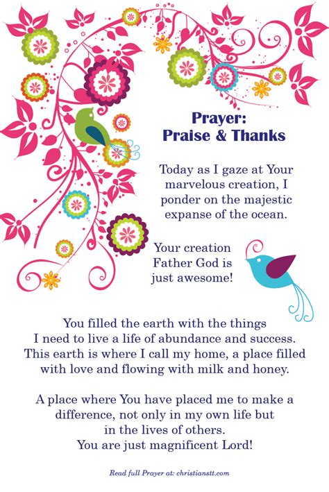 Simple Prayer Of Praise And Thanks Christianstt Prayer Of Praise