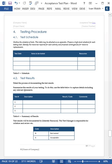 Acceptance Test Plan Template Office Templates Forms Checklists