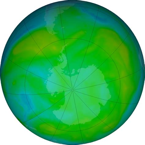 Ozone Hole Watch Southern Ozone Map For 22 December 2019