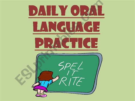 Esl English Powerpoints Daily Oral Language