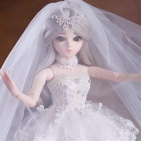 60cm elegant 1 3 bjd doll with outfit dress shoes wigs makeup dolls wedding dress girls toys for