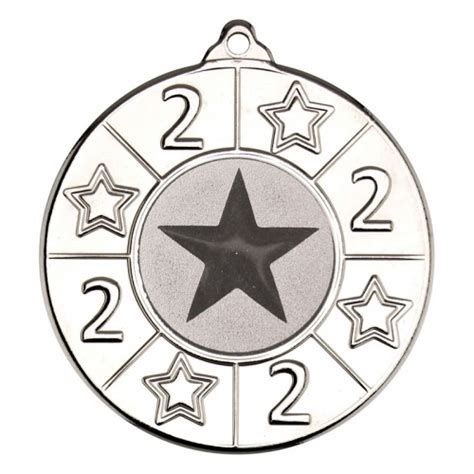 50mm Silver Number Two Star Medal M93 Awards Trophies Supplier