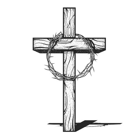 Premium Vector Crown Of Thorns Of Jesus Christ On Cross Crucifixion