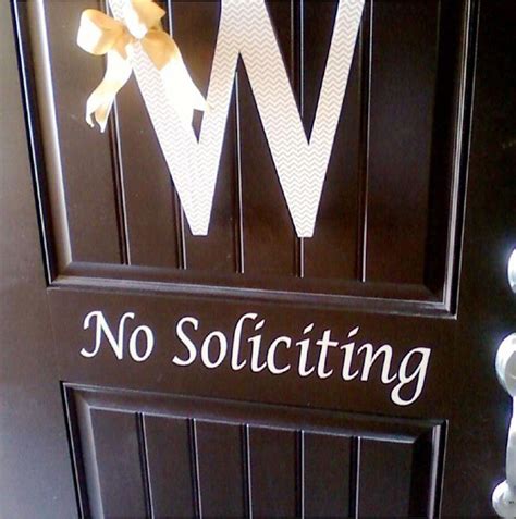 No Soliciting Vinyl Decal Window Decal No Soliciting Sign Etsy