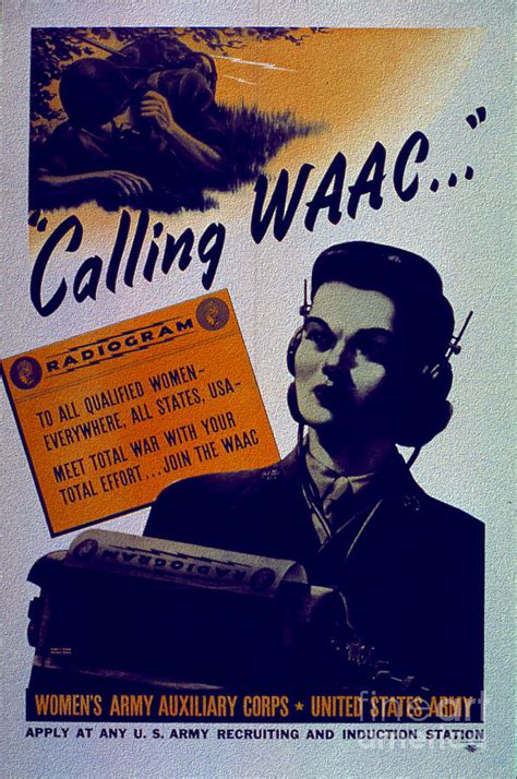 Calling WAAC Womens Army Auxiliary Corps World War II Poster Painting By Muirhead Gallery Pixels